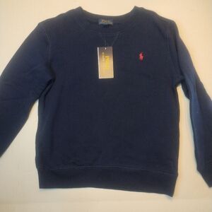 Polo Ralph Lauren Deep Blue Crewneck Sweatshirt Kids Size 7 New